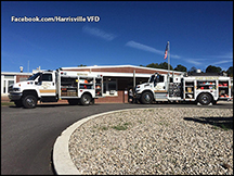 Harrisville VFD Truck 1 & Truck 7 at the Harrisville Grade School during Fire Prevention Week.